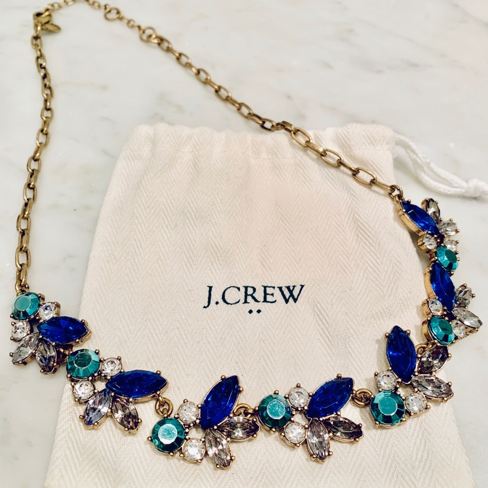 J. Crew Blue & Turquoise Jeweled Necklace